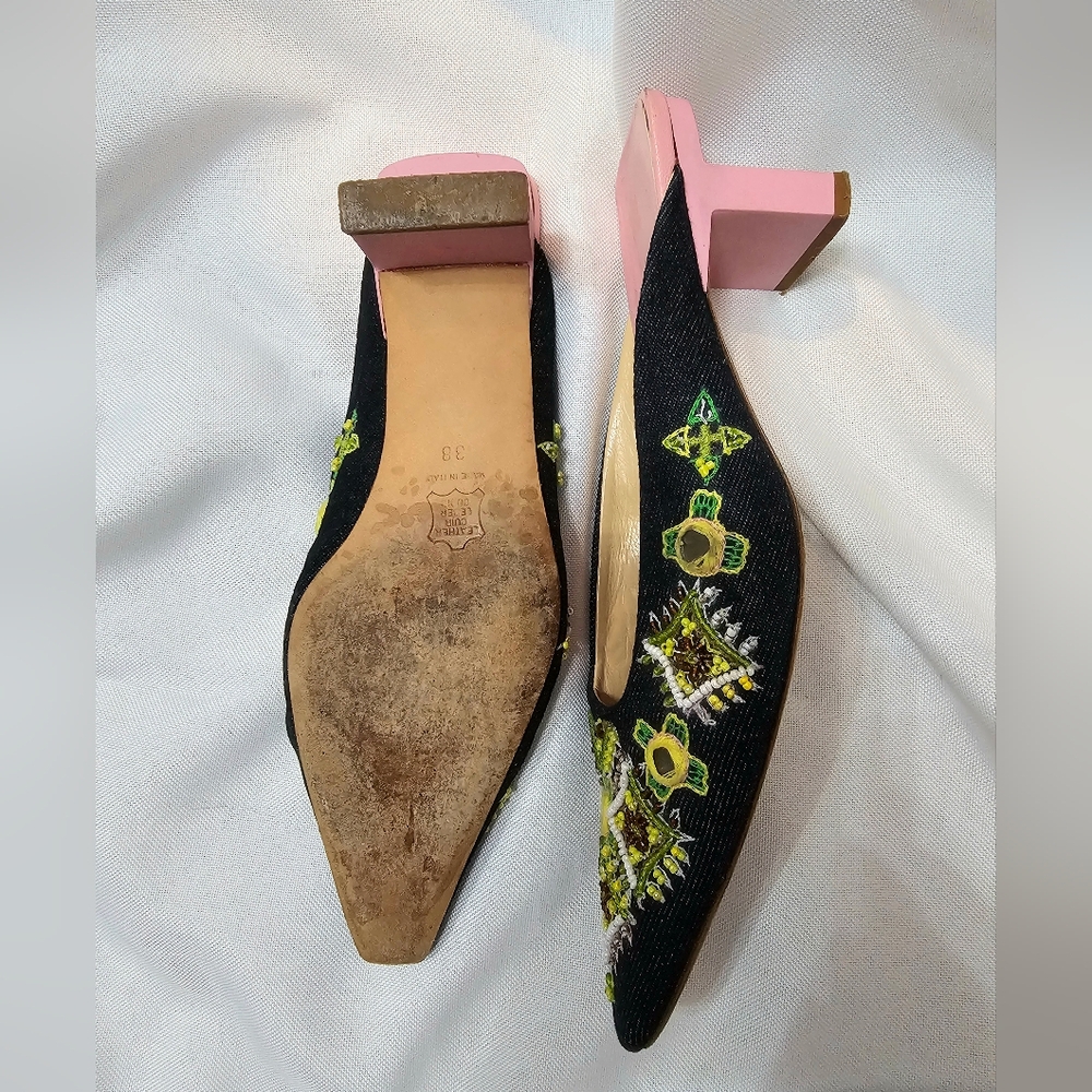 🔥🔥Fendi Blue and Pink Denim Mules - Picture 4 of 5